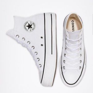 White Platform Converse Size 5.5